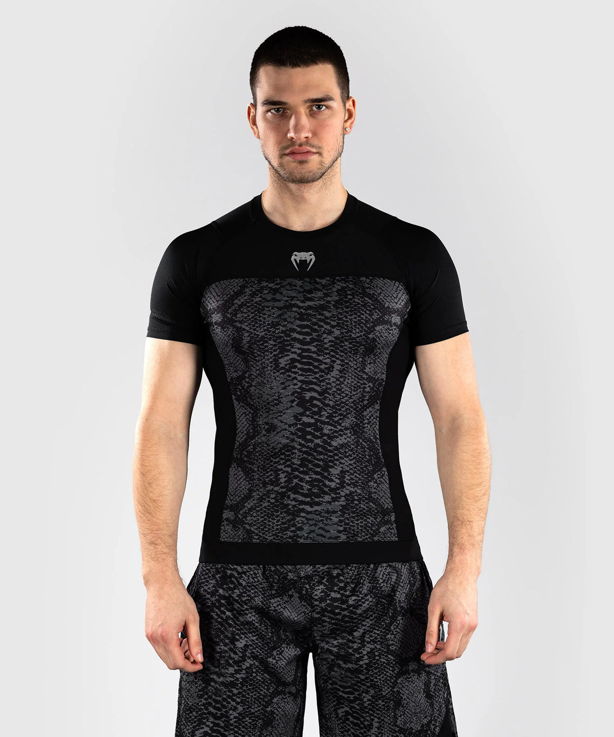 Venum Rashguard Korte Mouwen G-Fit Scales - Zwart/Grijs