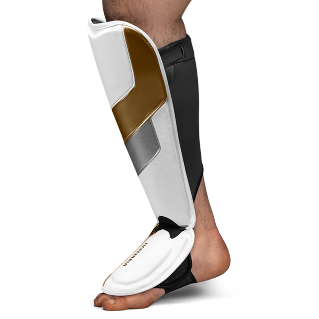 Hayabusa Skinnebensbeskyttere T3 Full - Hvid/Guld