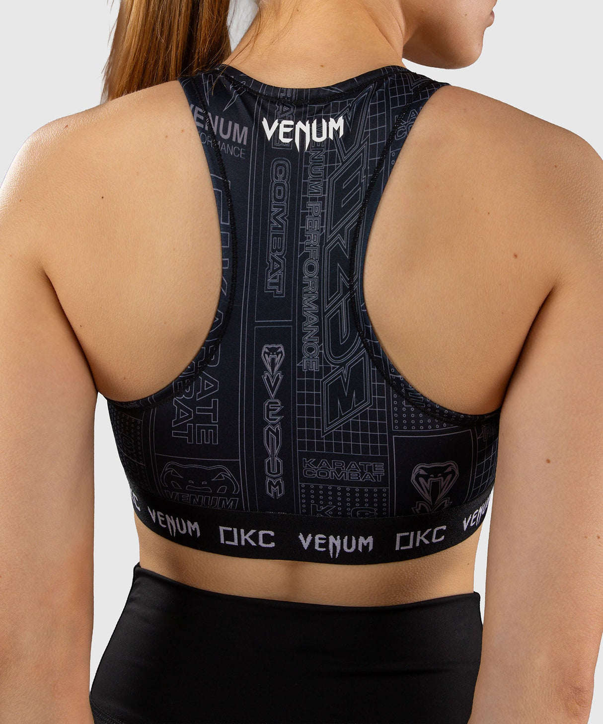 Venum Karate Combat Sportbeha - Zwart/Grijs