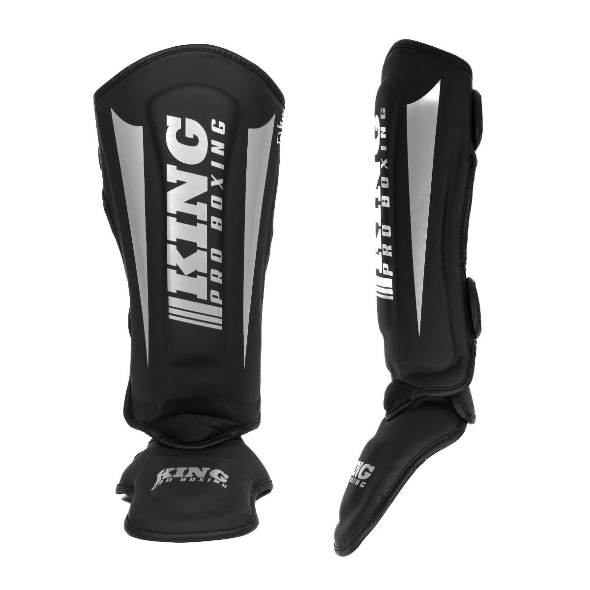 King Pro Boxing Kickboks Scheenbeschermers Revo - Zwart/Zilver