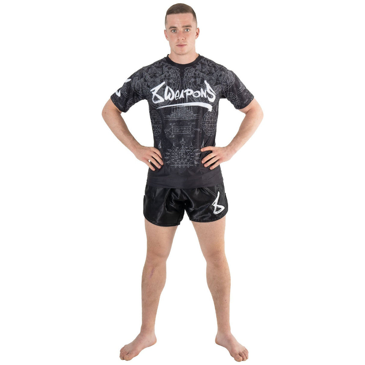8 WEAPONS T-Shirt Hanuman Yant - Zwart/Grijs