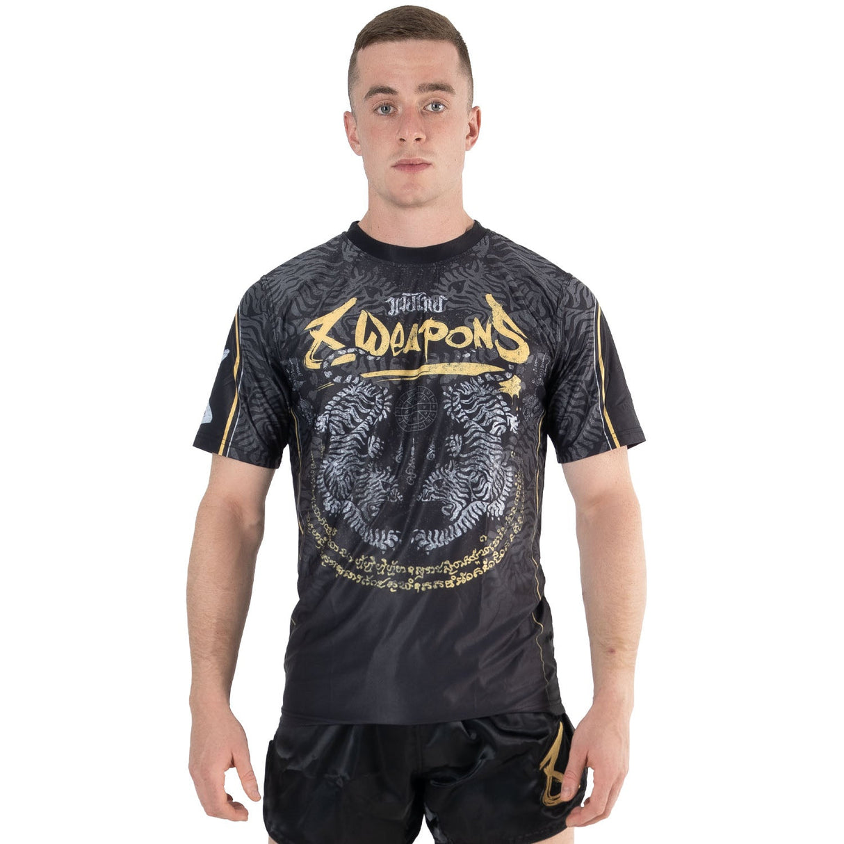 8 WEAPONS Functioneel T-Shirt Tiger Yant - Zwart/Geel