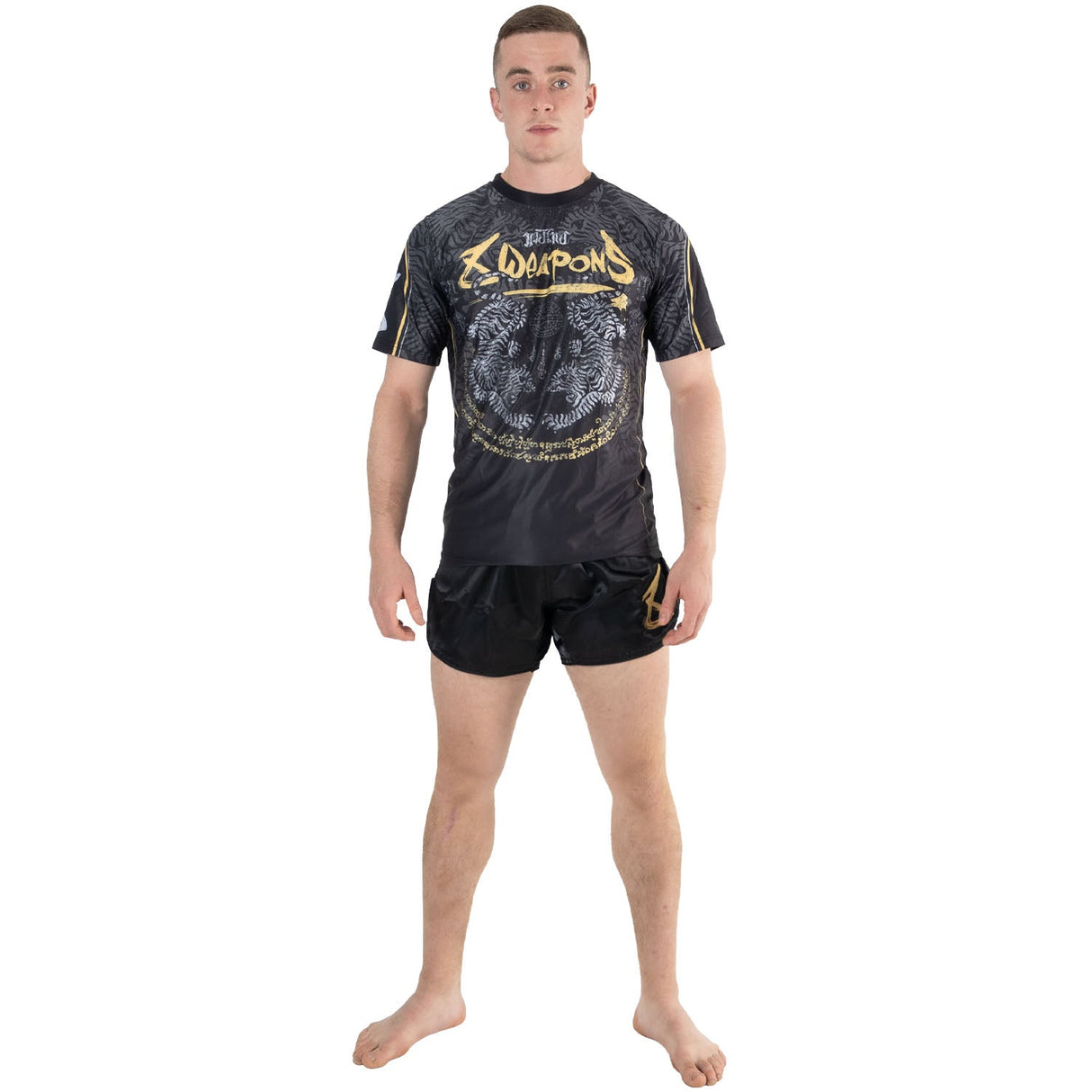 8 WEAPONS Functioneel T-Shirt Tiger Yant - Zwart/Geel