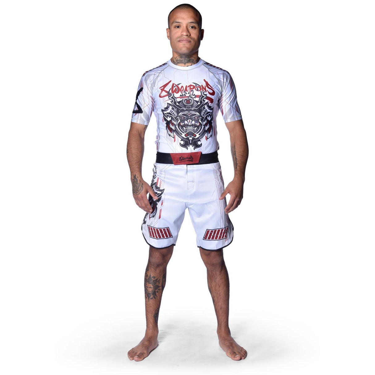 8 WEAPONS MMA Shorts Samurai 2.0 - Wit/Rood