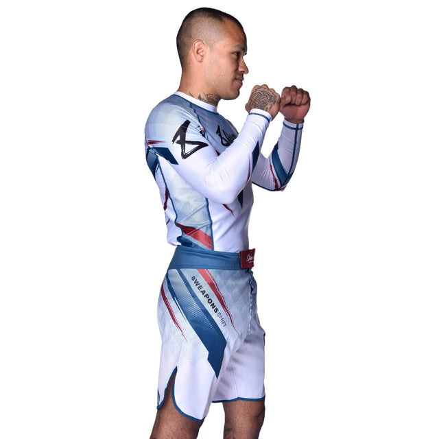 8 WEAPONS MMA-shorts Shift – Vit/Marinblå/Röd