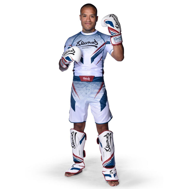 8 WEAPONS MMA-shorts Shift – Vit/Marinblå/Röd