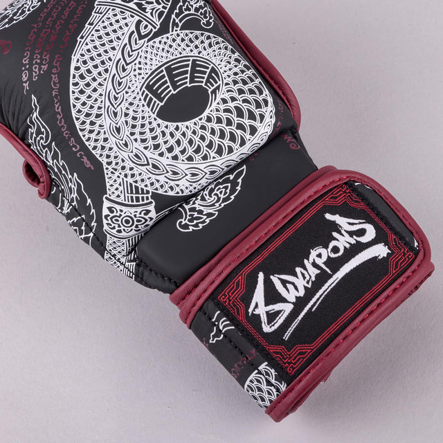 Guantes de MMA 8 WEAPONS Sak Yant Naga – Negro/Rojo Púrpura