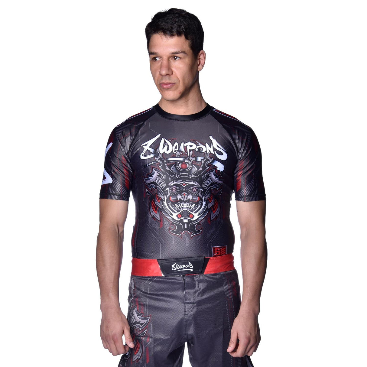 8 WEAPONS Rashguard Samurai 2.0 - Zwart/Rood