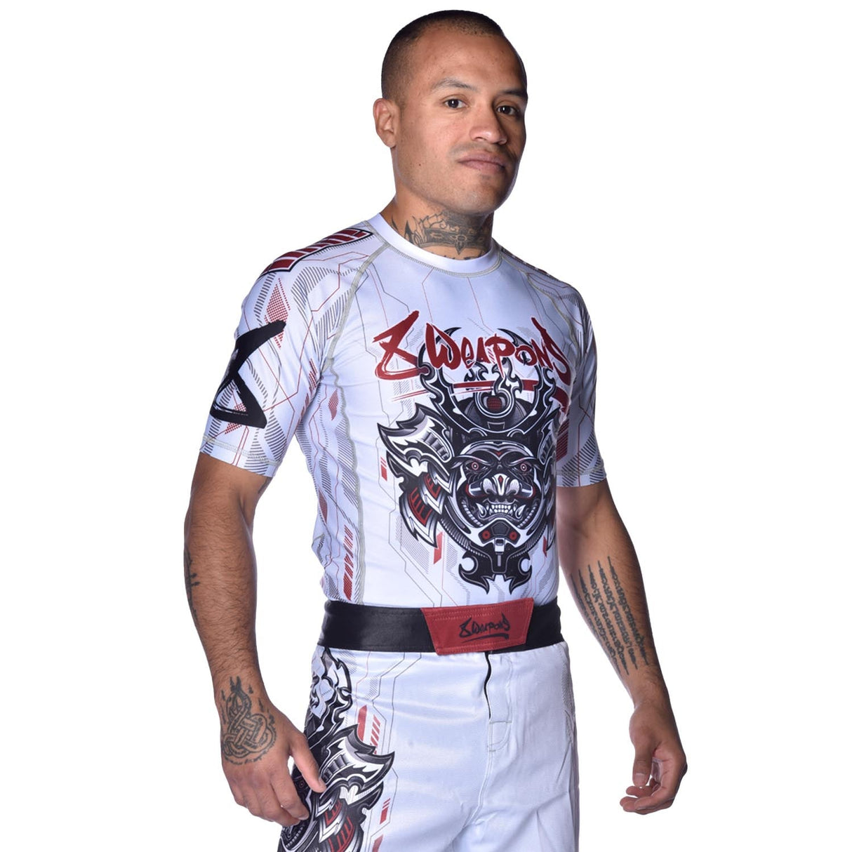 8 WEAPONS Rashguard Samurai 2.0 - Wit/Rood