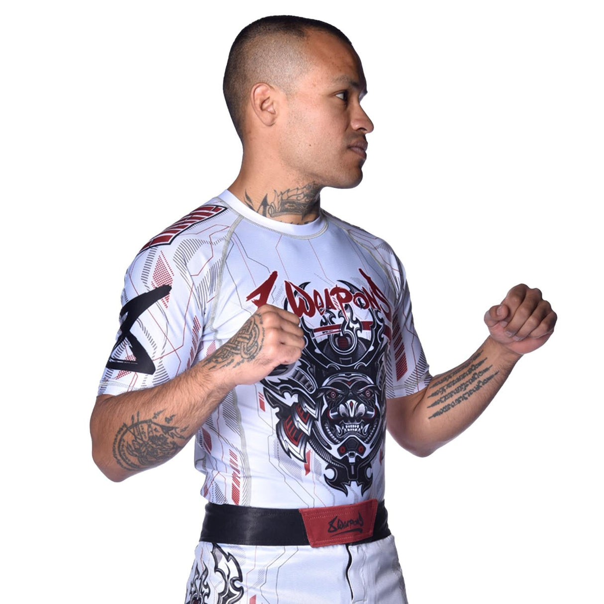 8 WEAPONS Rashguard Samurai 2.0 - Wit/Rood