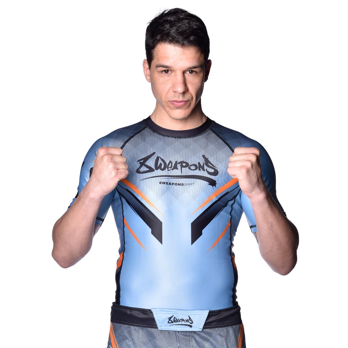 8 WEAPONS Rashguard Shift - Ijsgrijs/Oranje
