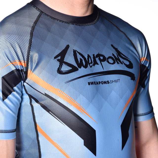 Rashguard 8 WEAPONS Shift – Gris hielo/Naranja