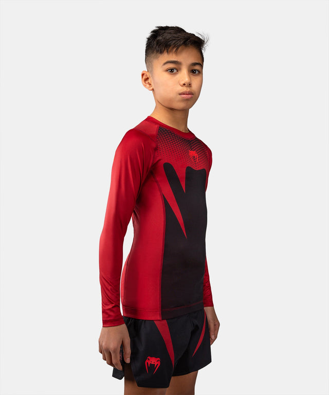 Venum Rashguard Attack Lange Mouwen Kinderen - Zwart/Rood