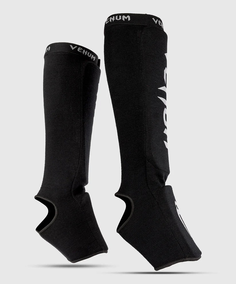 Venum Kickboxing Shin Guards Contact - Black/Silver