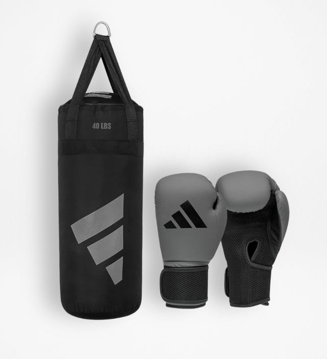 Adidas Bokshandschoenen + Bokszak Kinderen - Grijs/Zwart