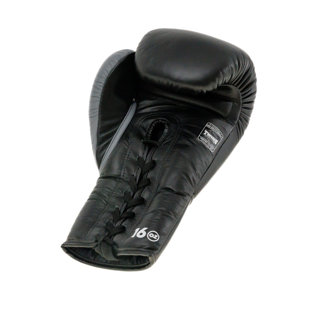 Twins Bokshandschoenen BGLL8 met vetersluiting - Zwart/Grijs