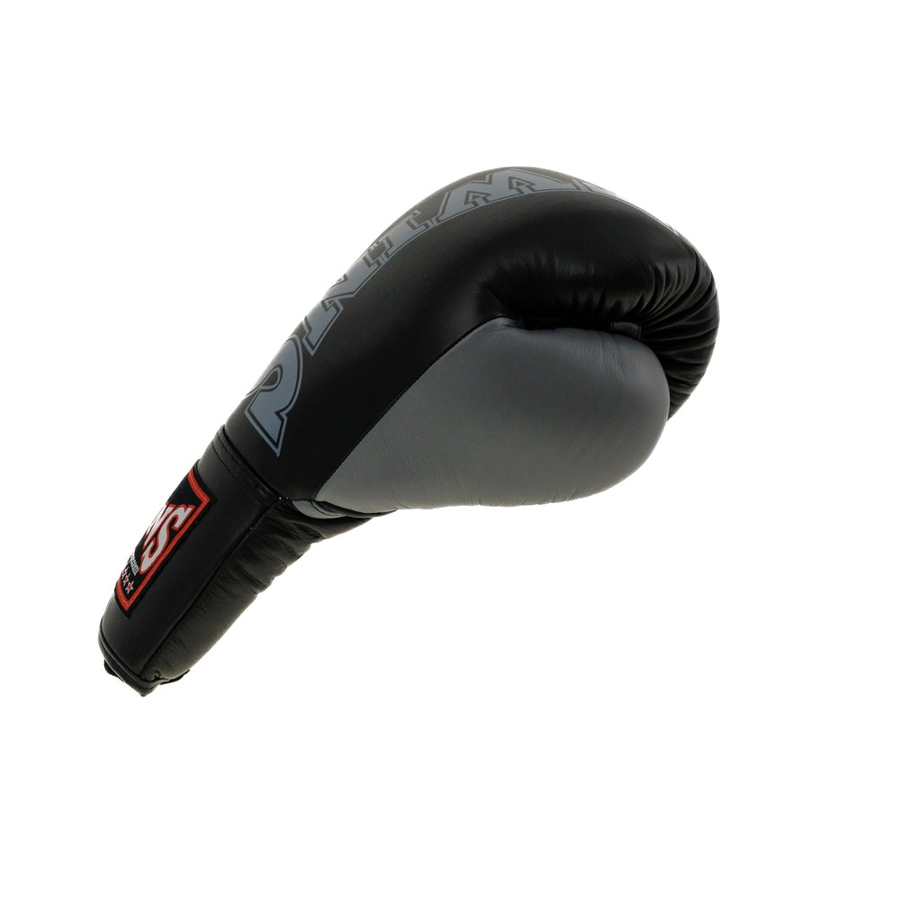 Twins Bokshandschoenen BGLL8 met vetersluiting - Zwart/Grijs