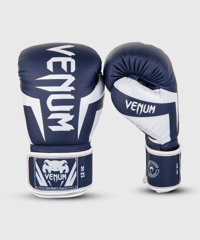 Gants de boxe Venum Elite – Bleu marine/Blanc