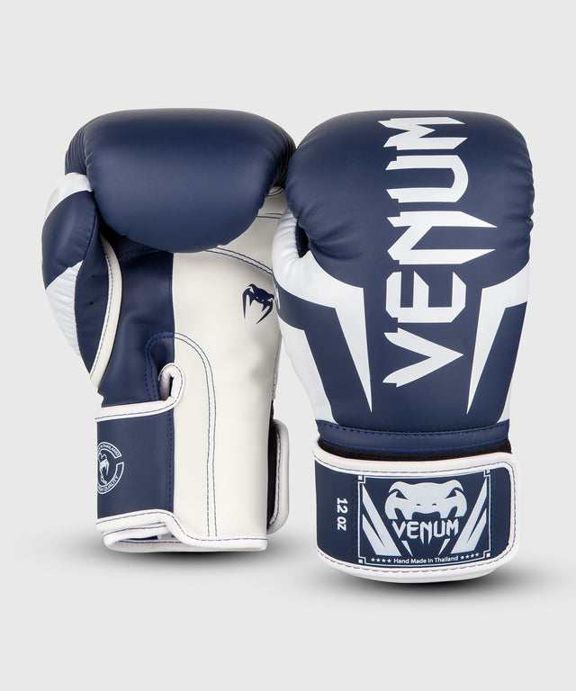 Gants de boxe Venum Elite – Bleu marine/Blanc