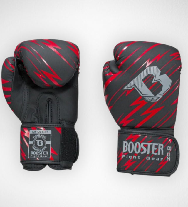 Dziecięce rękawice bokserskie Booster Combat – Czarne/Czerwone