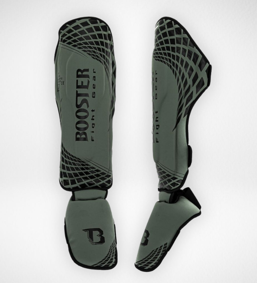 Booster Kickboks Scheenbeschermers BFG Cube - Kaki Groen/Zwart