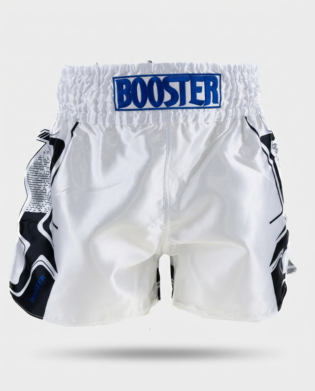 Pantalones de Muay Thai Booster BFG Ignite – Blanco/Azul/Negro