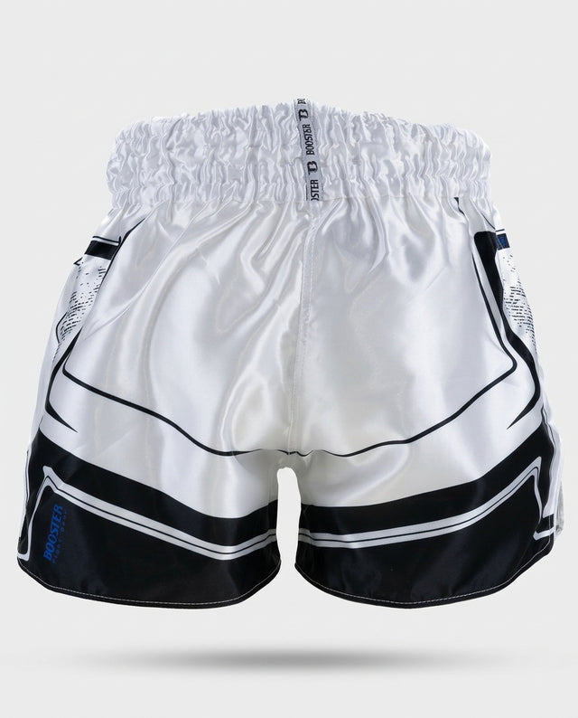 Pantalones de Muay Thai Booster BFG Ignite – Blanco/Azul/Negro