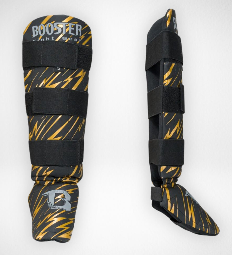 Booster Kickboks Scheenbeschermers Kids Combat - Zwart/Geel