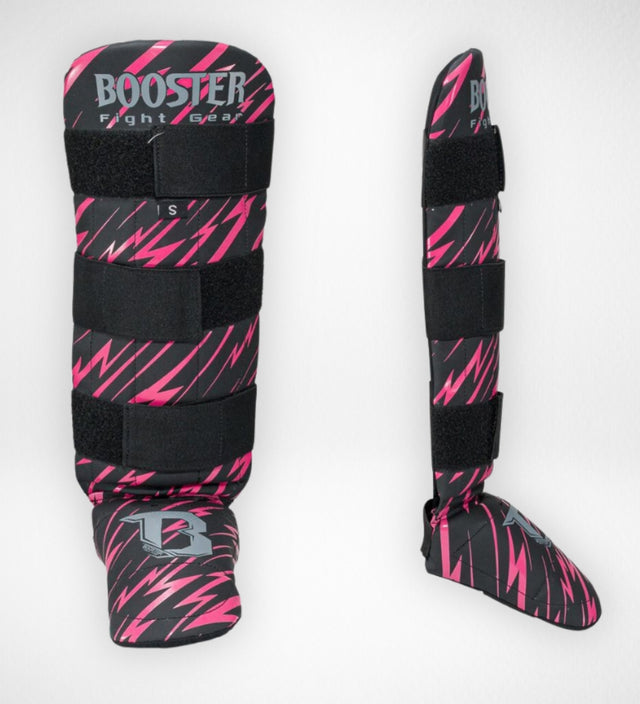 Booster Kickboks Scheenbeschermers Combat Kinderen - Zwart/Roze