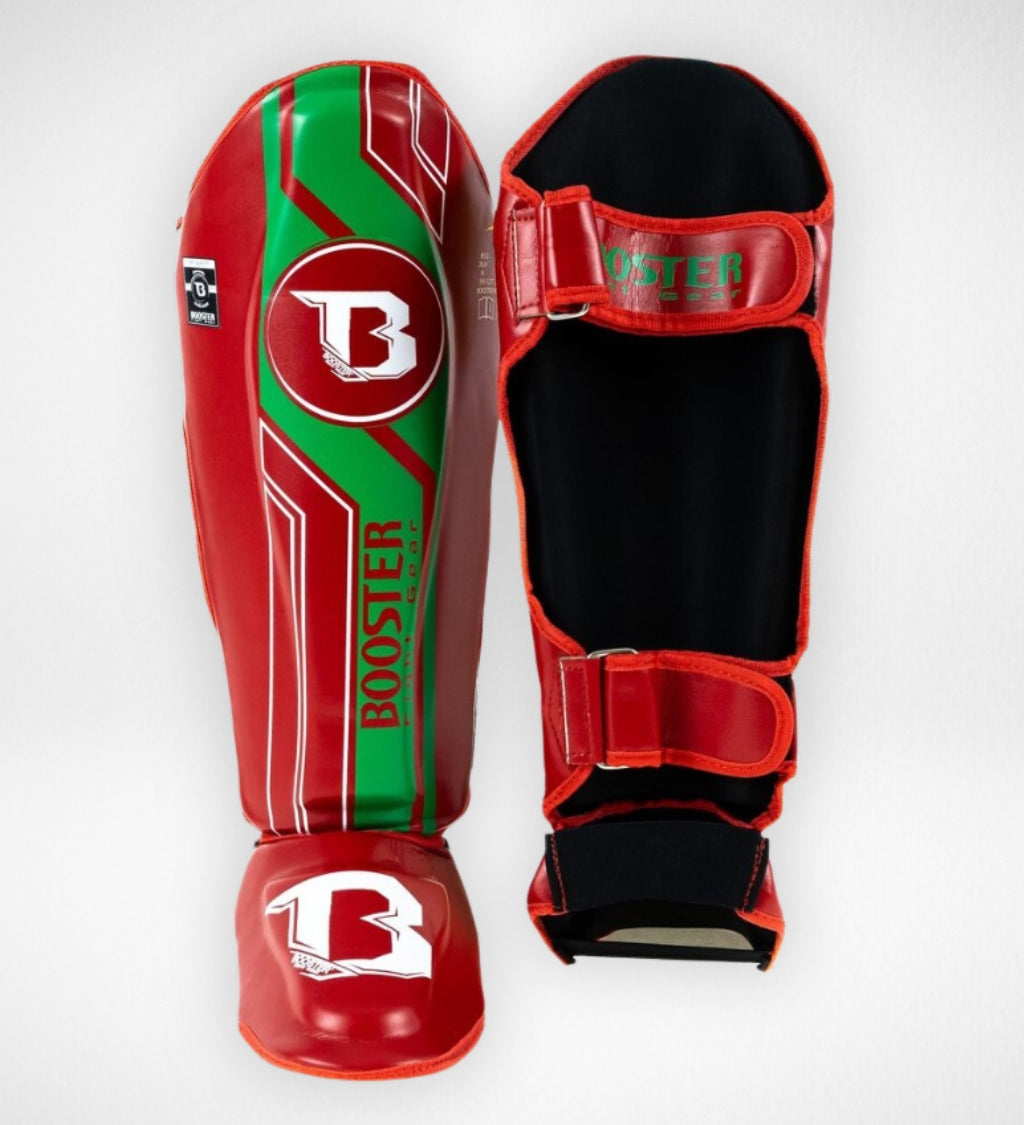 Booster Kickboks Scheenbeschermers V9 'Morocco' - Rood/Groen
