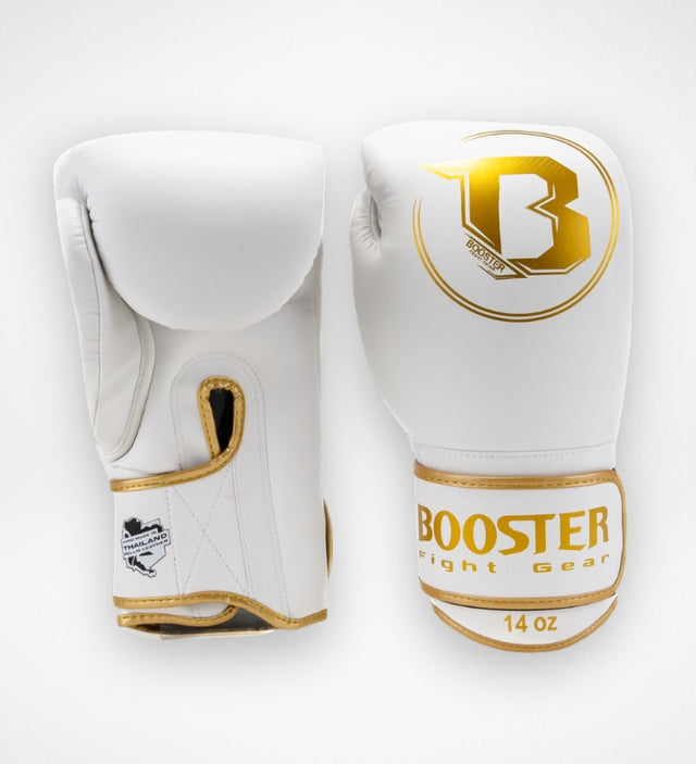Luvas de boxe Booster PRO BGL VX4 – Branco/Ouro