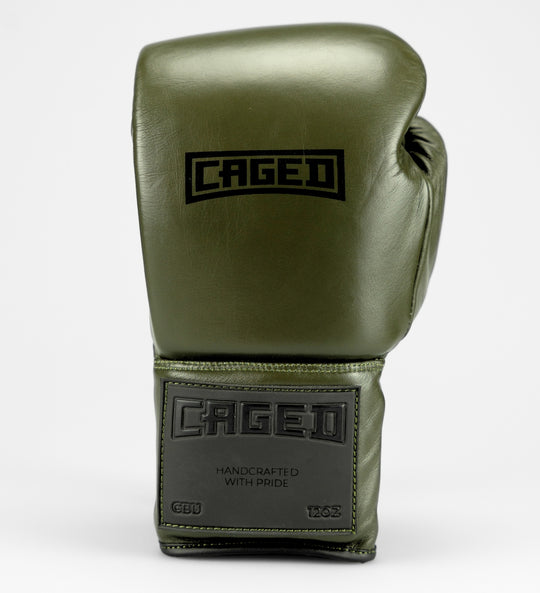 Caged Bokshandschoenen 'X Series' Veters - Kaki Groen/Zwart