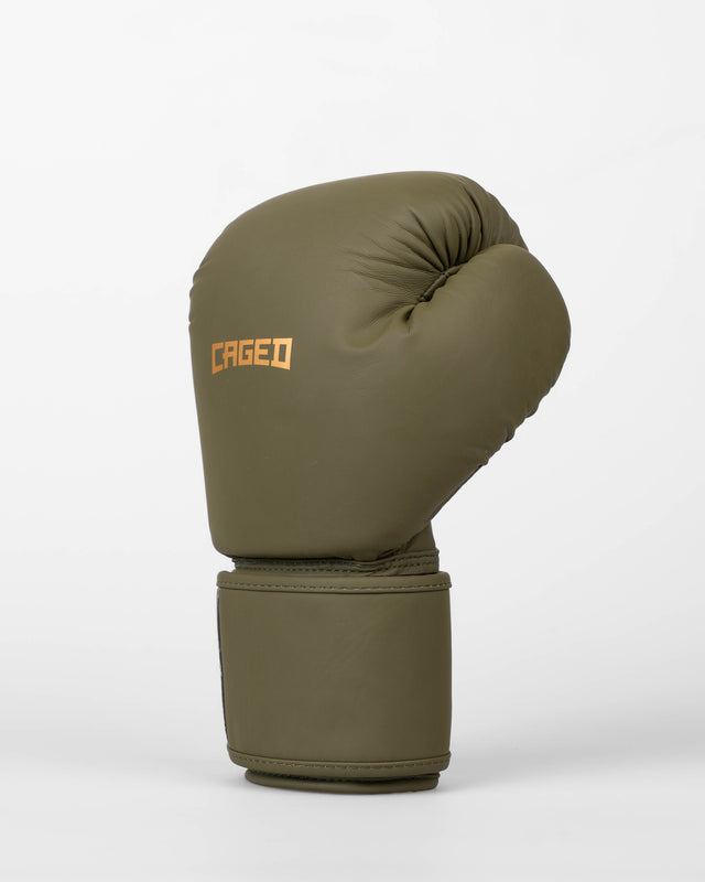 Mănuși de box Caged Spark Copii – Kaki Groen/Goud