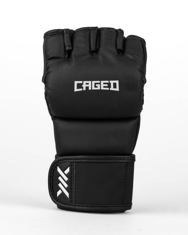 MMA rukavice Caged Shadow – Mat černá/bílá