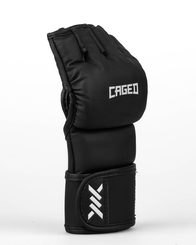 MMA rukavice Caged Shadow – Mat černá/bílá