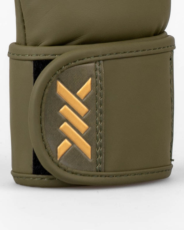 MMA rukavice Caged Shadow – Khaki zelená/Zlatá