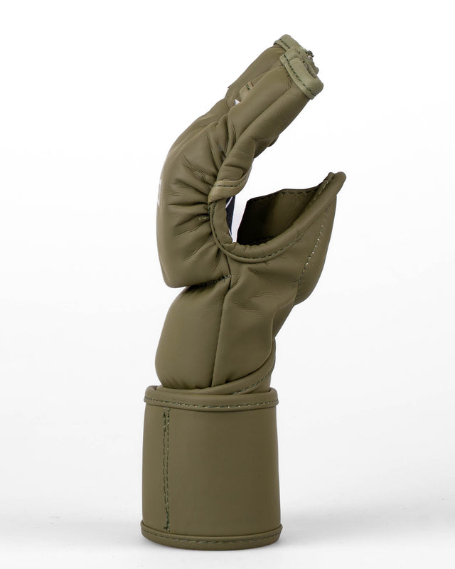 MMA rukavice Caged Shadow – Khaki zelená/Zlatá