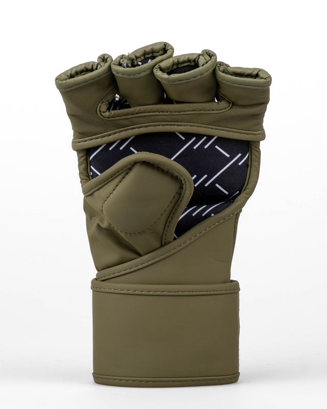 MMA rukavice Caged Shadow – Khaki zelená/Zlatá