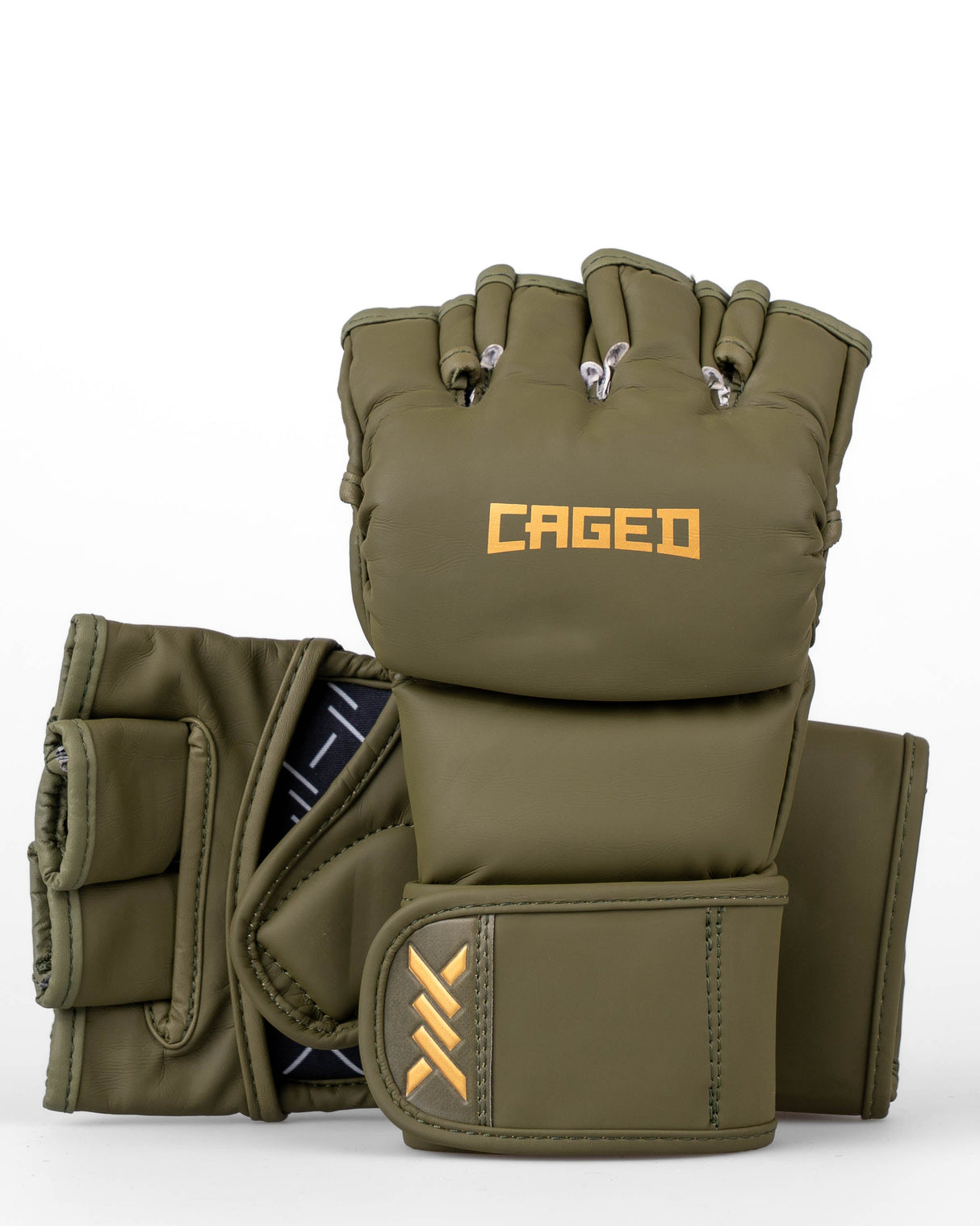 Caged MMA Handschoenen Shadow - Kaki Groen/Goud