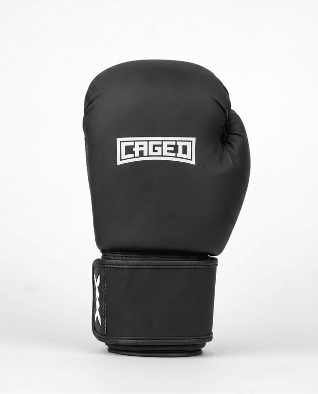 Caged Boxing Gloves Shadow - Matt Black/White