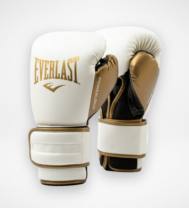 Boxerské rukavice Everlast Powerlock 2R – Bílé/Zlaté