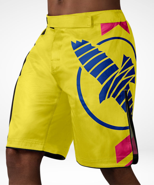 Hayabusa MMA-shorts Icon Lang - Gul/Blå/Pink