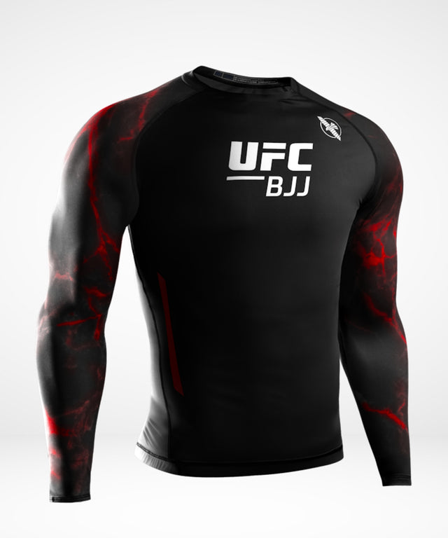 Hayabusa x UFC BJJ Rashguard Long Sleeves – Black/Red
