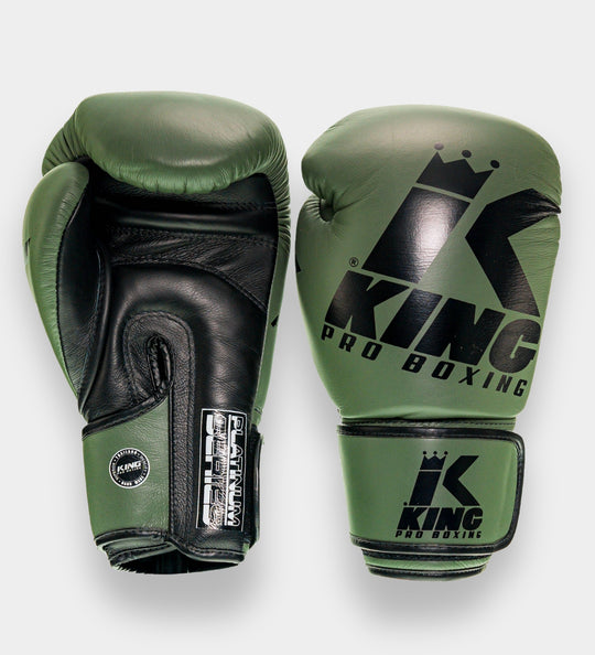 King Pro Boxing Bokshandschoenen Platinum - Kaki Groen/Zwart