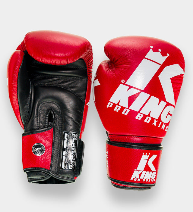 King Pro Boxing Boxhandschuhe Platinum – Rot/Schwarz