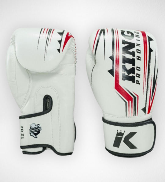 King Pro Boxing Bokshandschoenen BG Spartan - Wit/Zwart/Rood