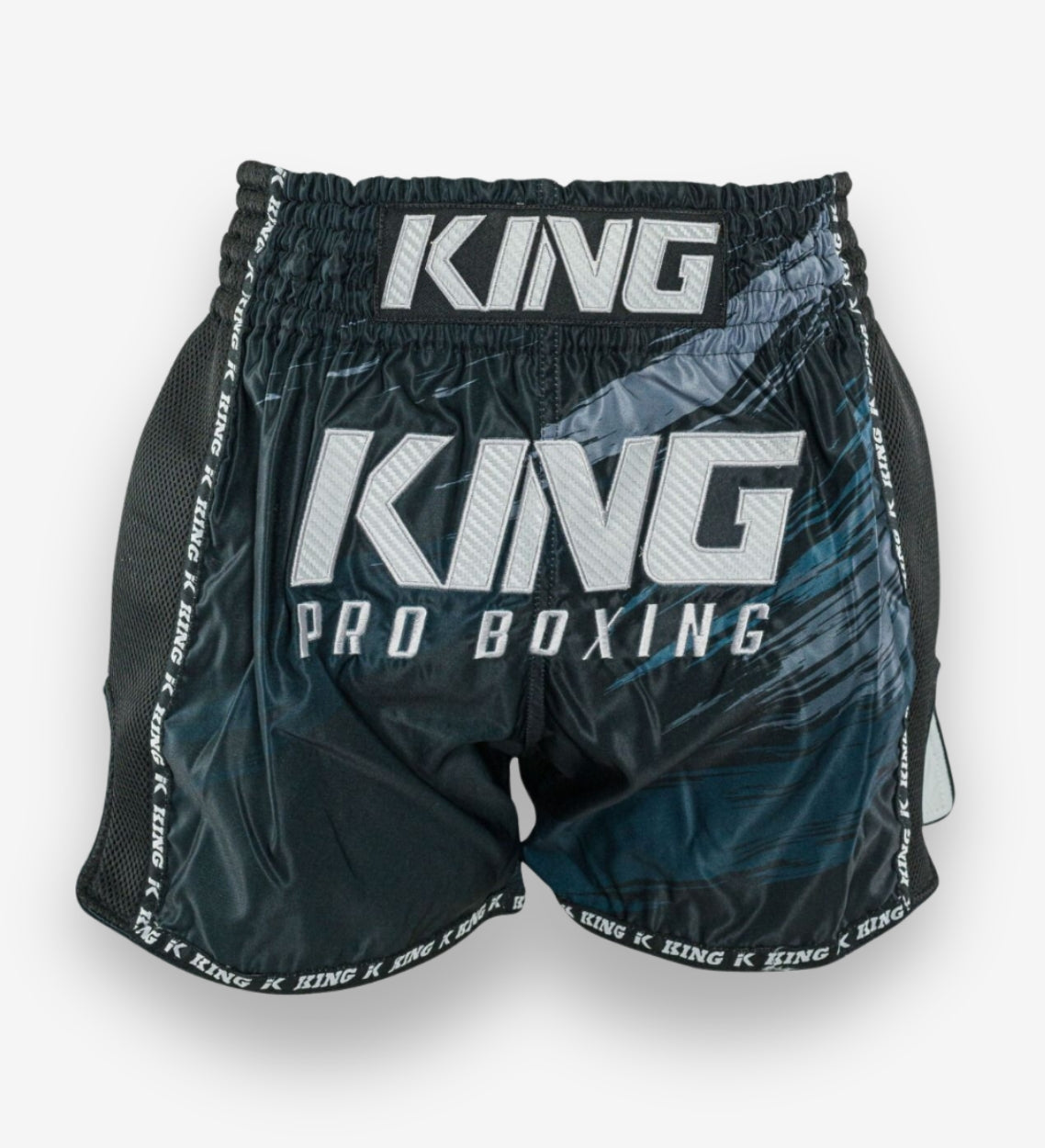 King Pro Box- und Kickboxshorts Storm – Schwarz/Grau