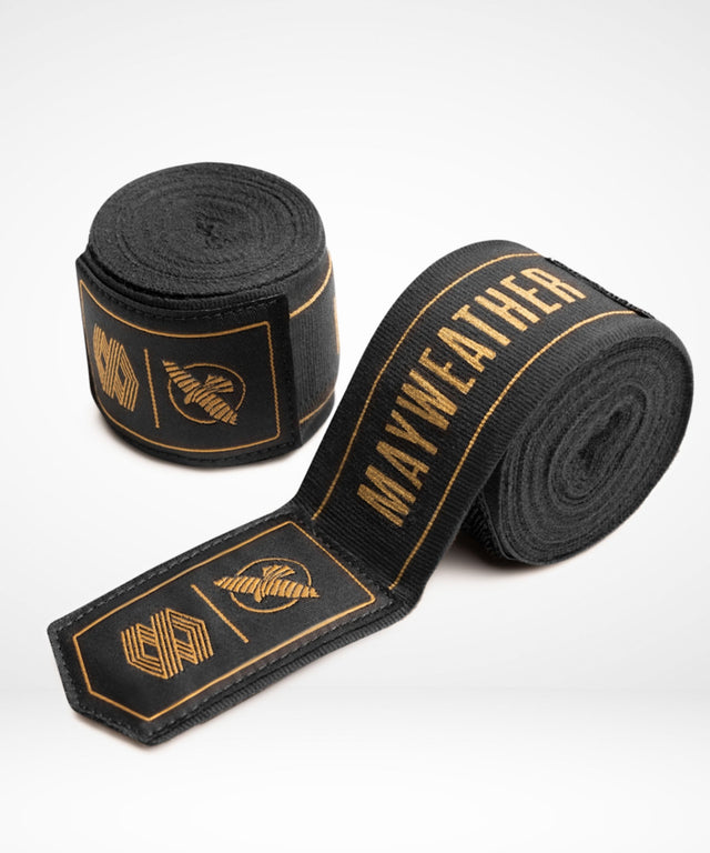 Bandaże bokserskie Hayabusa x Mayweather Stretch – Czarne/Złote