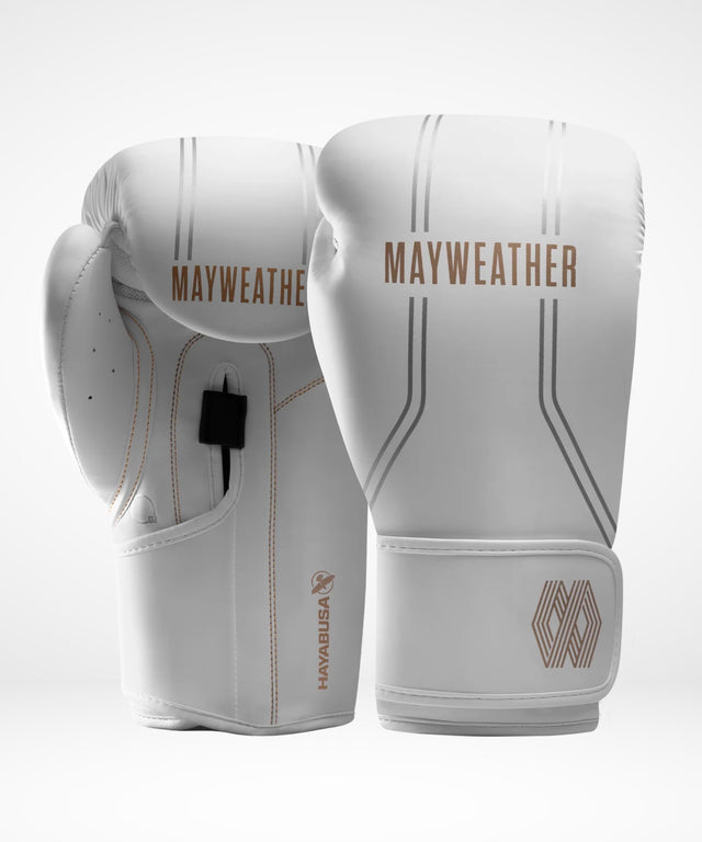 Guantes de boxeo Hayabusa x Mayweather Contender – Blanco/Oro