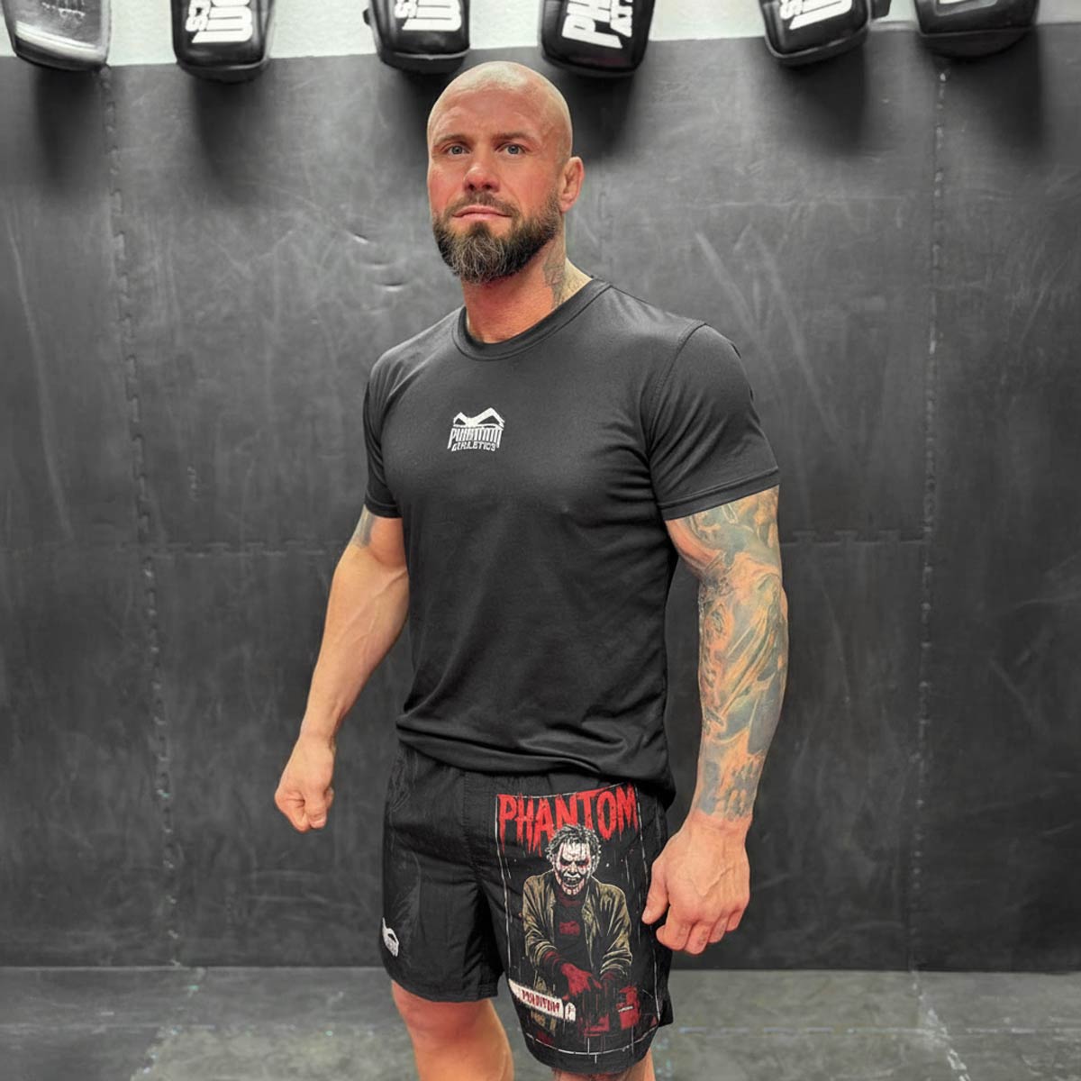 Phantom Athletics MMA Shorts Fusion-R Chainsaw - Zwart/Grijs/Rood